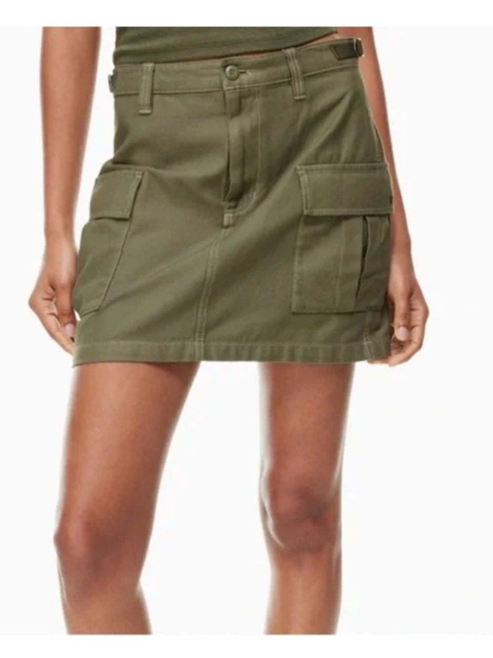 American Eagle Outfitters Hi-rise A-line skirt in Olive Green